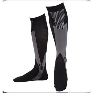 DZsocoki Unisex Black/ Gray Compression Socks Size XL-4XL